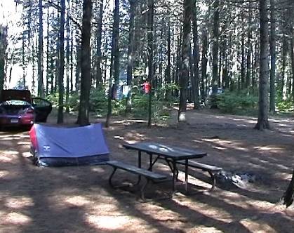 Unser Zeltstellplatz auf dem Pog Lake Campground