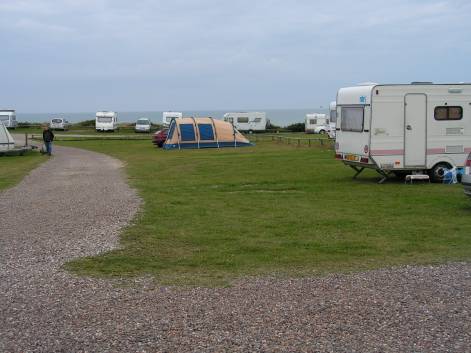 Blick über das Hirtshals Camping zur Nordsee hin