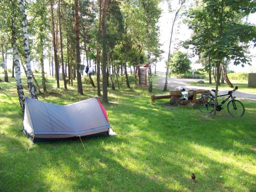 Saschas Minizelt auf dem Campingplatz Klein Döbbern