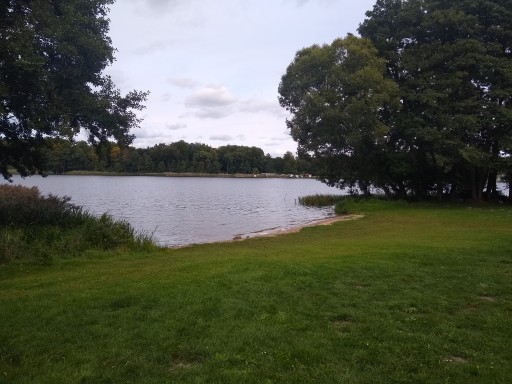 Der platzeigene Strand am kleinen Wentowsee