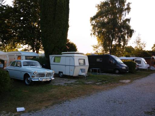 Saschas Gespann auf dem Campingplatz St. Alban